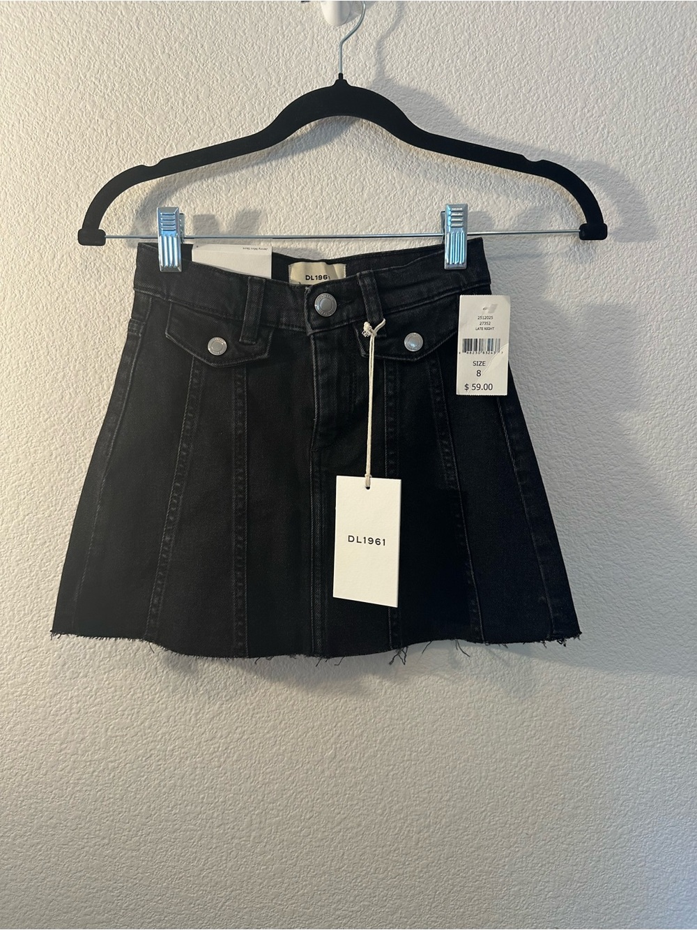 Girls DL1961 Jenny Mini Skirt Black Size 8